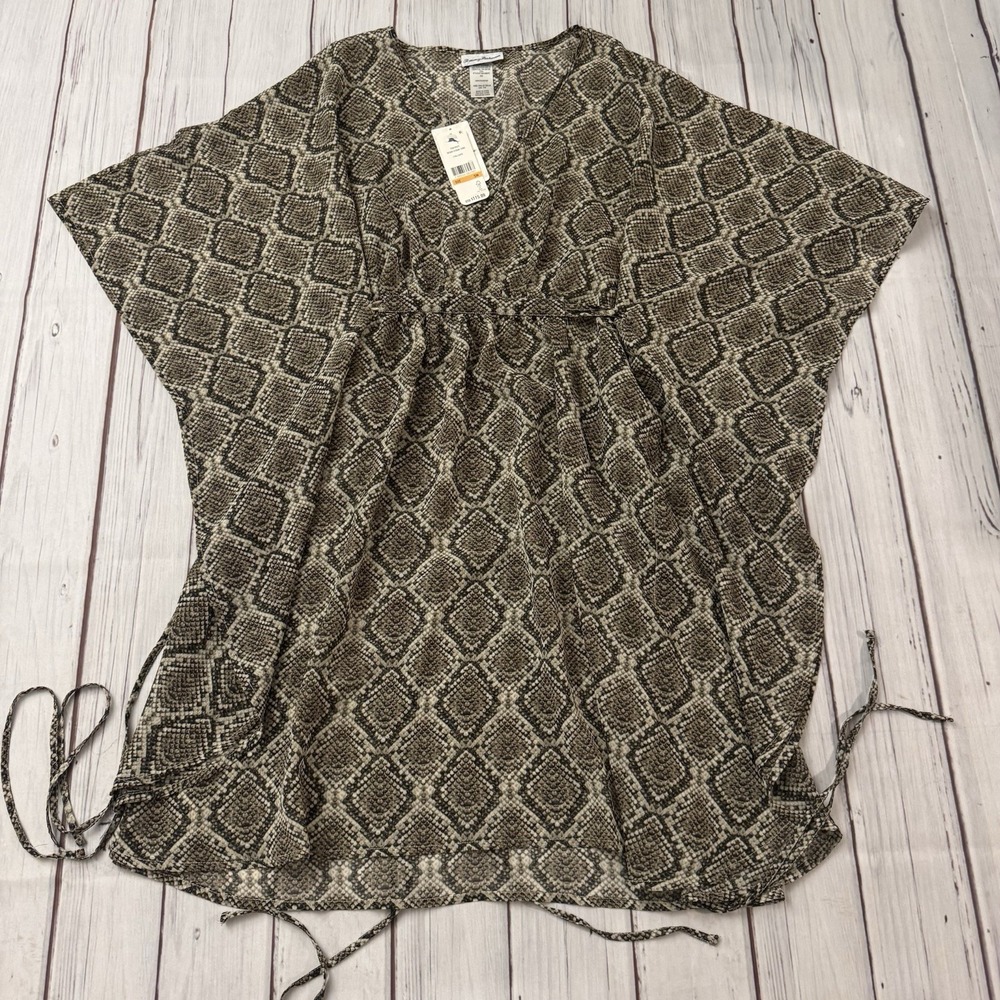 NWT Tommy Bahama Snakeskin Print Sheer Swim Beach Cover Up Womens S/M Python